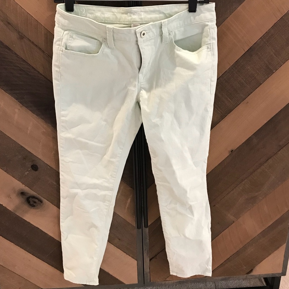 LOFT Mint Green ankle skinnies
